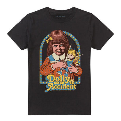 Black - Front - Steven Rhodes Unisex Adult Dolly Has An Accident T-Shirt