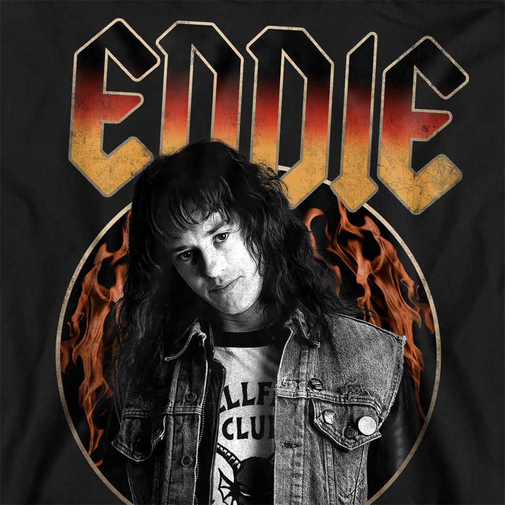 Black - Side - Stranger Things 4 Unisex Adult Eddie Munson Rock Sweatshirt