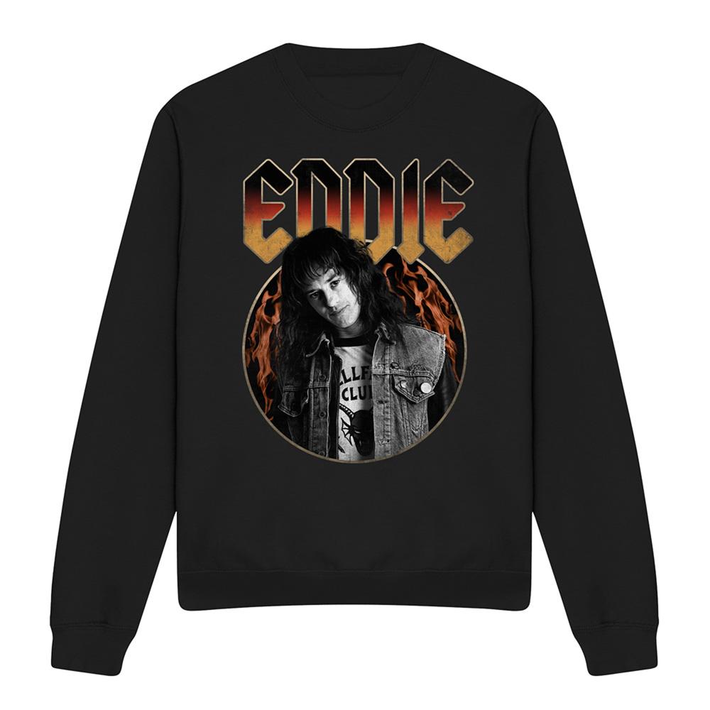 Black - Front - Stranger Things 4 Unisex Adult Eddie Munson Rock Sweatshirt