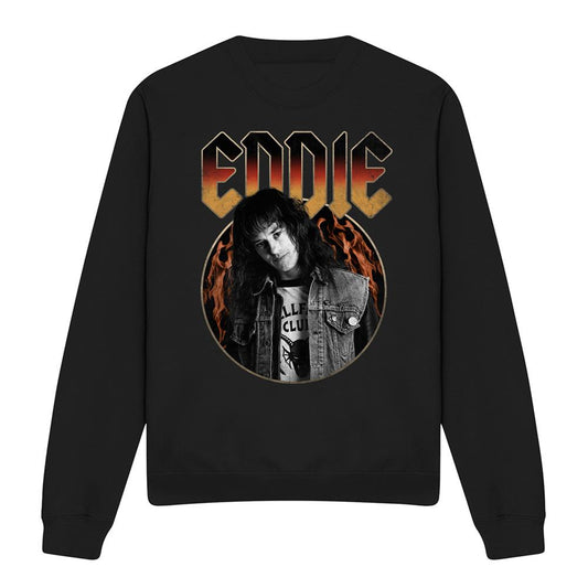 Black - Front - Stranger Things 4 Unisex Adult Eddie Munson Rock Sweatshirt