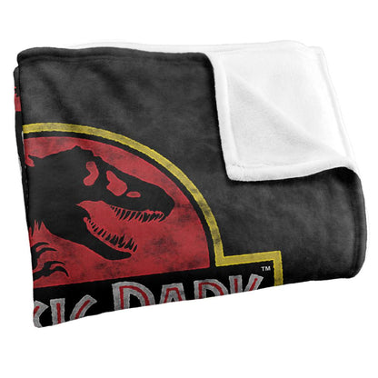 Multicoloured - Side - Jurassic Park Silky Classic Logo Supersoft Throw