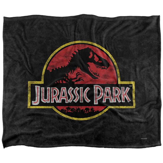 Multicoloured - Front - Jurassic Park Silky Classic Logo Supersoft Throw