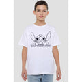 White - Lifestyle - Lilo & Stitch Childrens-Kids Relaxed Sketch T-Shirt