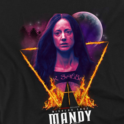 Black - Side - Mandy Childrens-Kids Burning Triangle T-Shirt