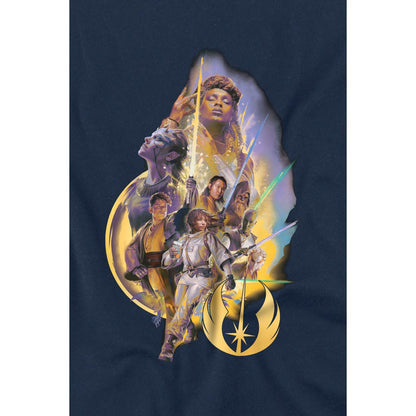 Navy - Side - Star Wars: The Acolyte Childrens-Kids High Republic Group Poster T-Shirt