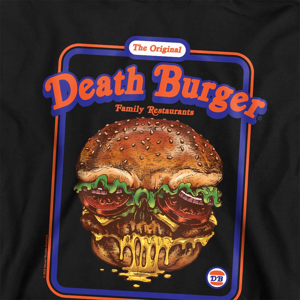 Black - Side - Steven Rhodes Childrens-Kids Deathburger Hoodie