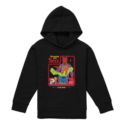 Black - Front - Steven Rhodes Childrens-Kids Devouring Your Soul Hoodie