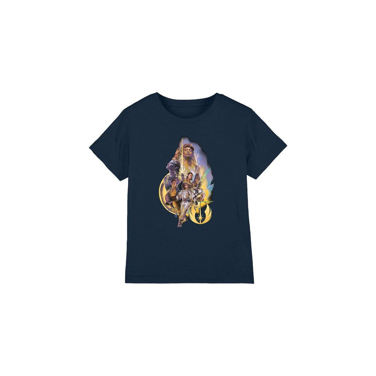 Navy - Front - Star Wars: The Acolyte Childrens-Kids High Republic Group Poster T-Shirt
