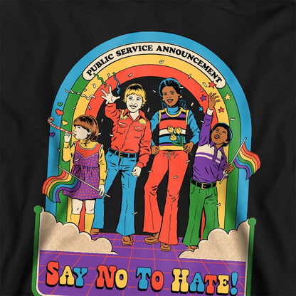 Black - Side - Steven Rhodes Childrens-Kids Say No To Hate Hoodie