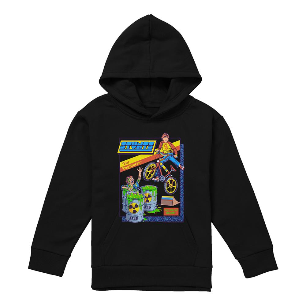 Black - Front - Steven Rhodes Childrens-Kids Stunts For Beginners Hoodie