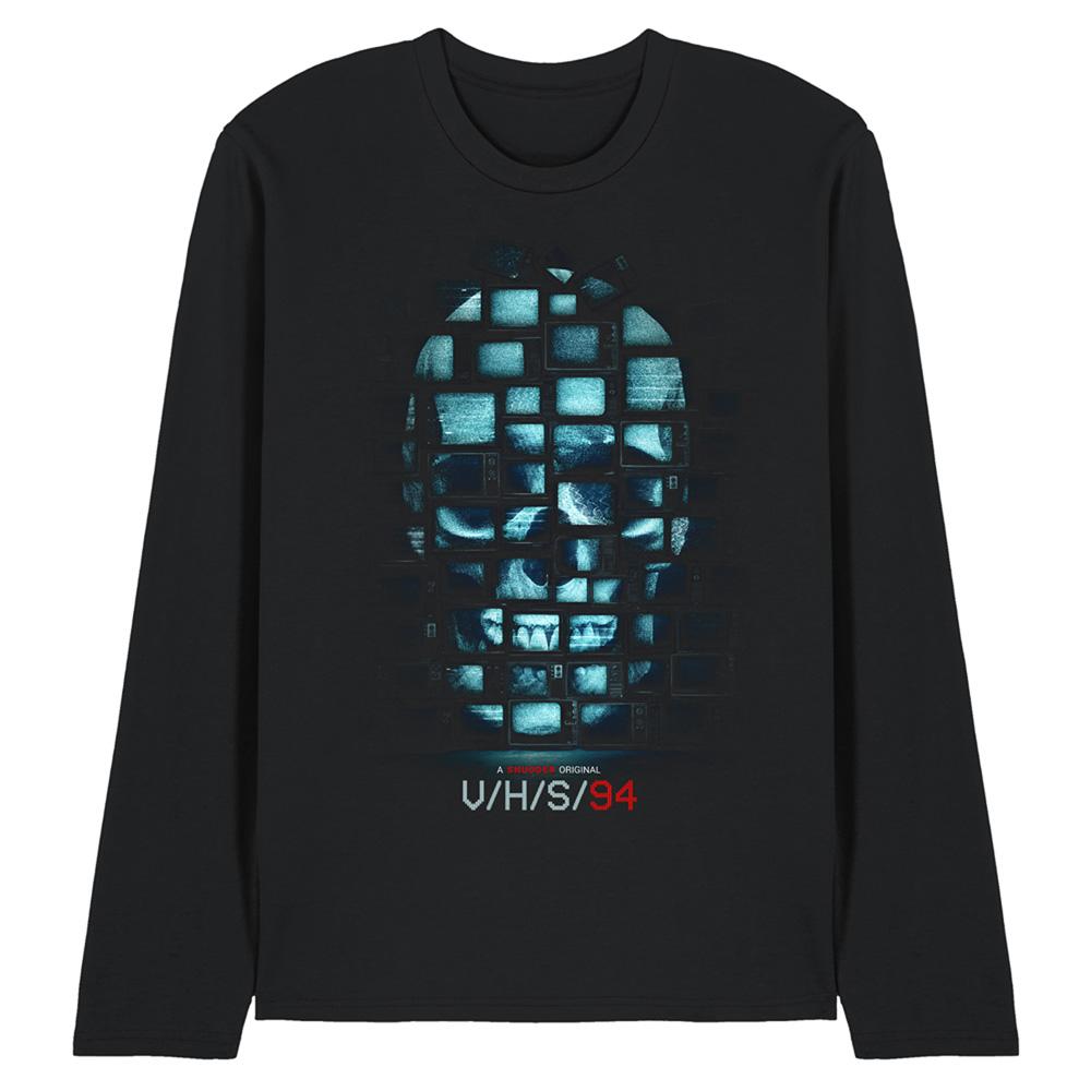 Black - Front - V-H-S-94 Unisex Adult Skull Key Art Long-Sleeved T-Shirt