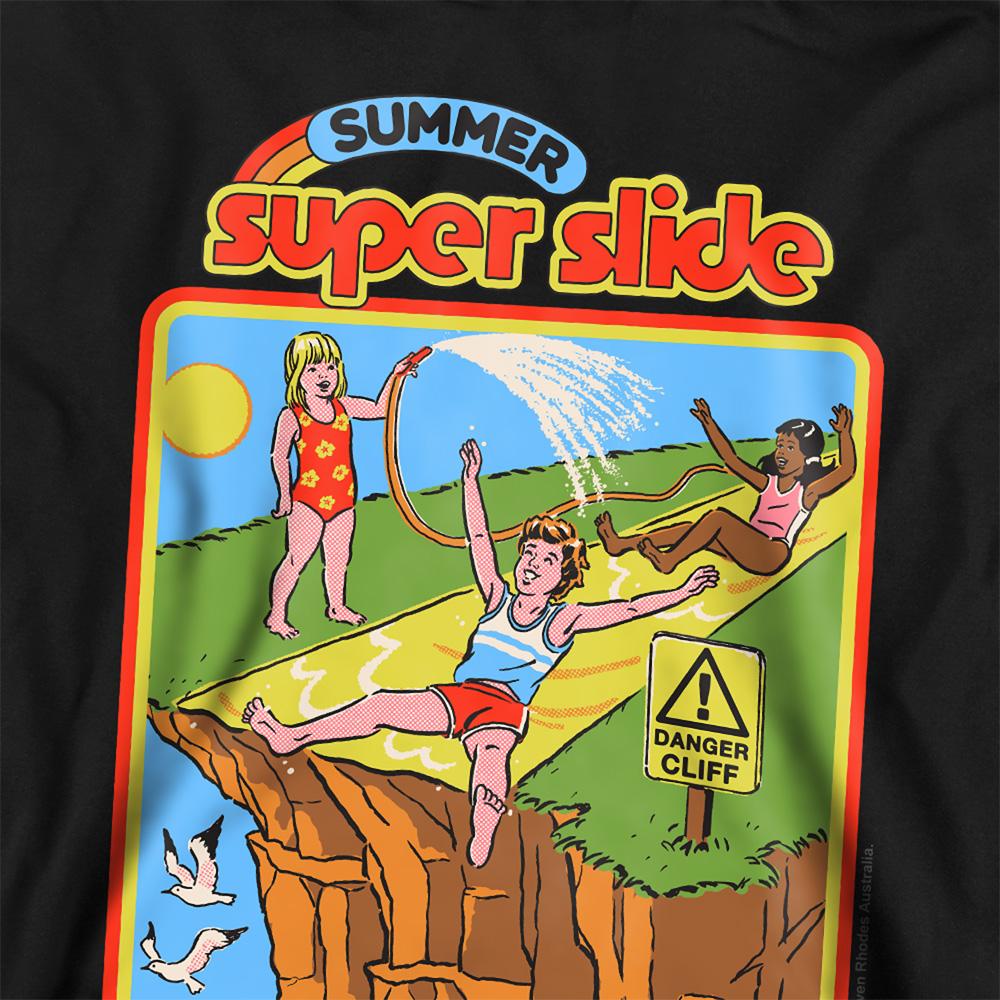 Black - Side - Steven Rhodes Childrens-Kids Summer Super Slide Hoodie