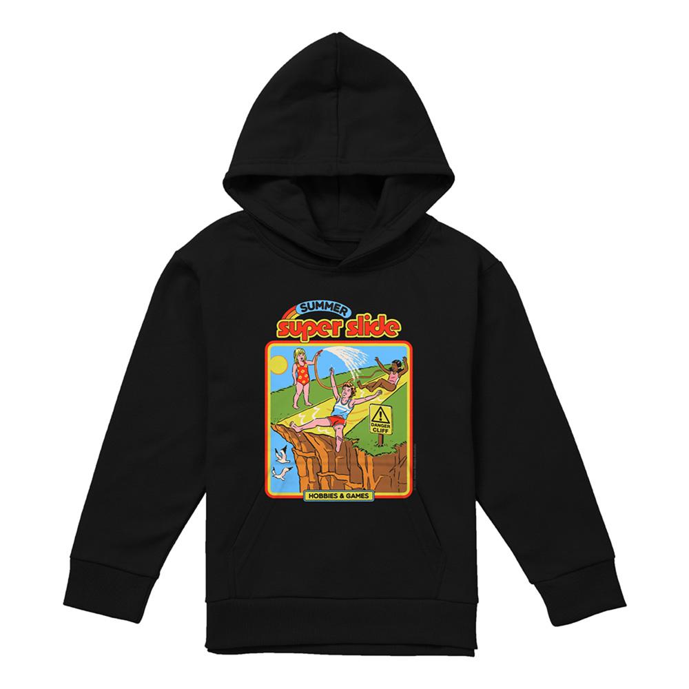 Black - Front - Steven Rhodes Childrens-Kids Summer Super Slide Hoodie