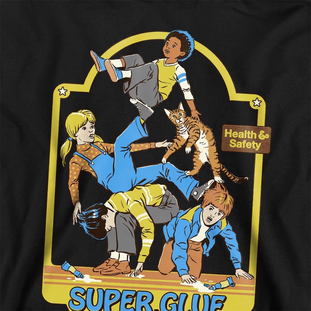 Black - Side - Steven Rhodes Childrens-Kids Super Glue Is Not A Toy Hoodie
