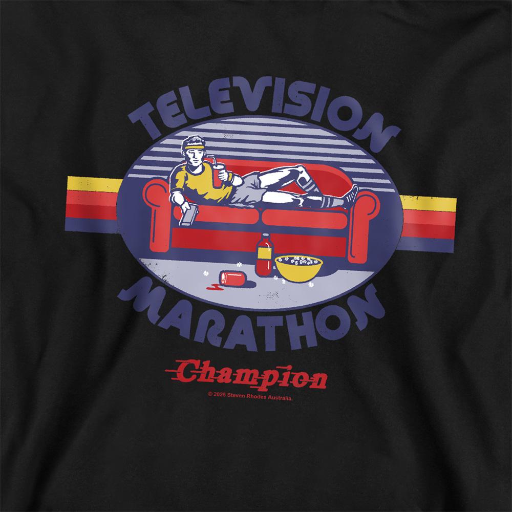 Black - Side - Steven Rhodes Childrens-Kids Television Marathon Champion Hoodie