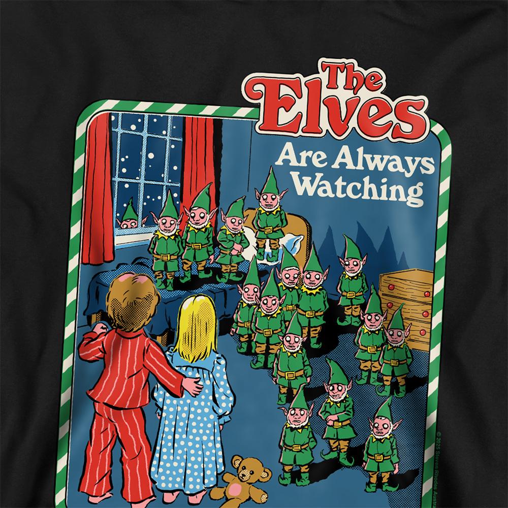 Black - Side - Steven Rhodes Childrens-Kids The Elves Are Always Watching Hoodie