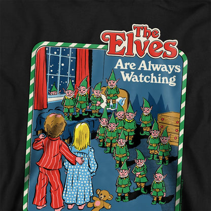 Black - Side - Steven Rhodes Childrens-Kids The Elves Are Always Watching Hoodie