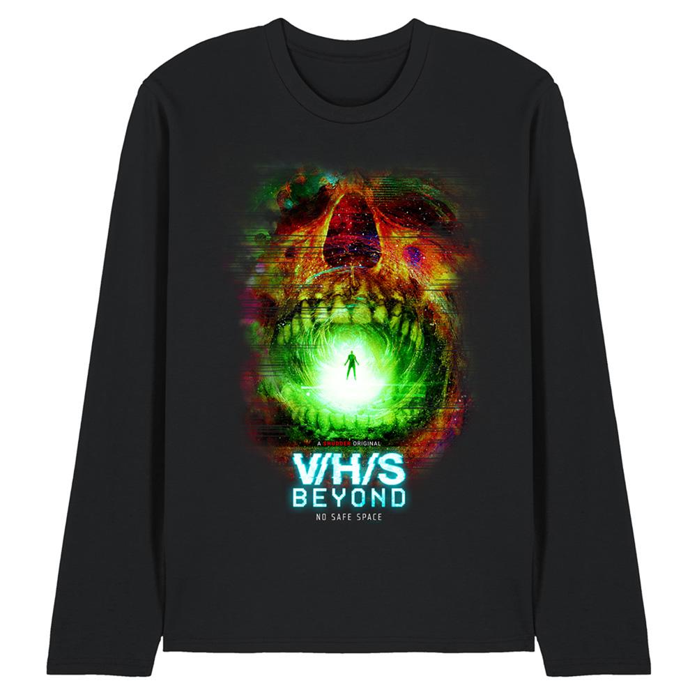 Black - Front - V-H-S Unisex Adult Beyond No Safe Space Long-Sleeved T-Shirt