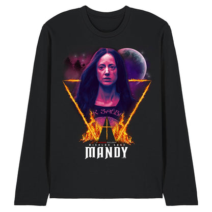 Black - Front - Mandy Unisex Adult Burning Triangle Long-Sleeved T-Shirt