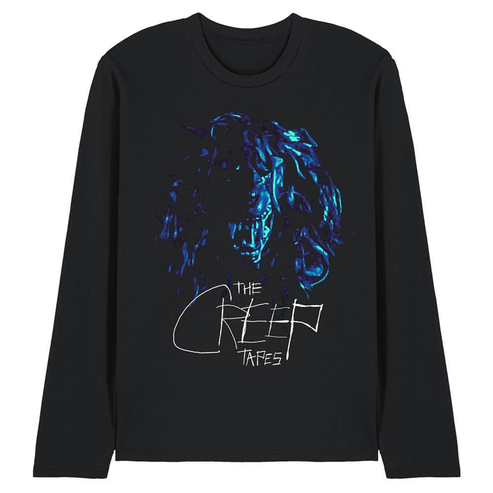 Black - Front - The Creep Tapes Unisex Adult Wolf Mask Long-Sleeved T-Shirt