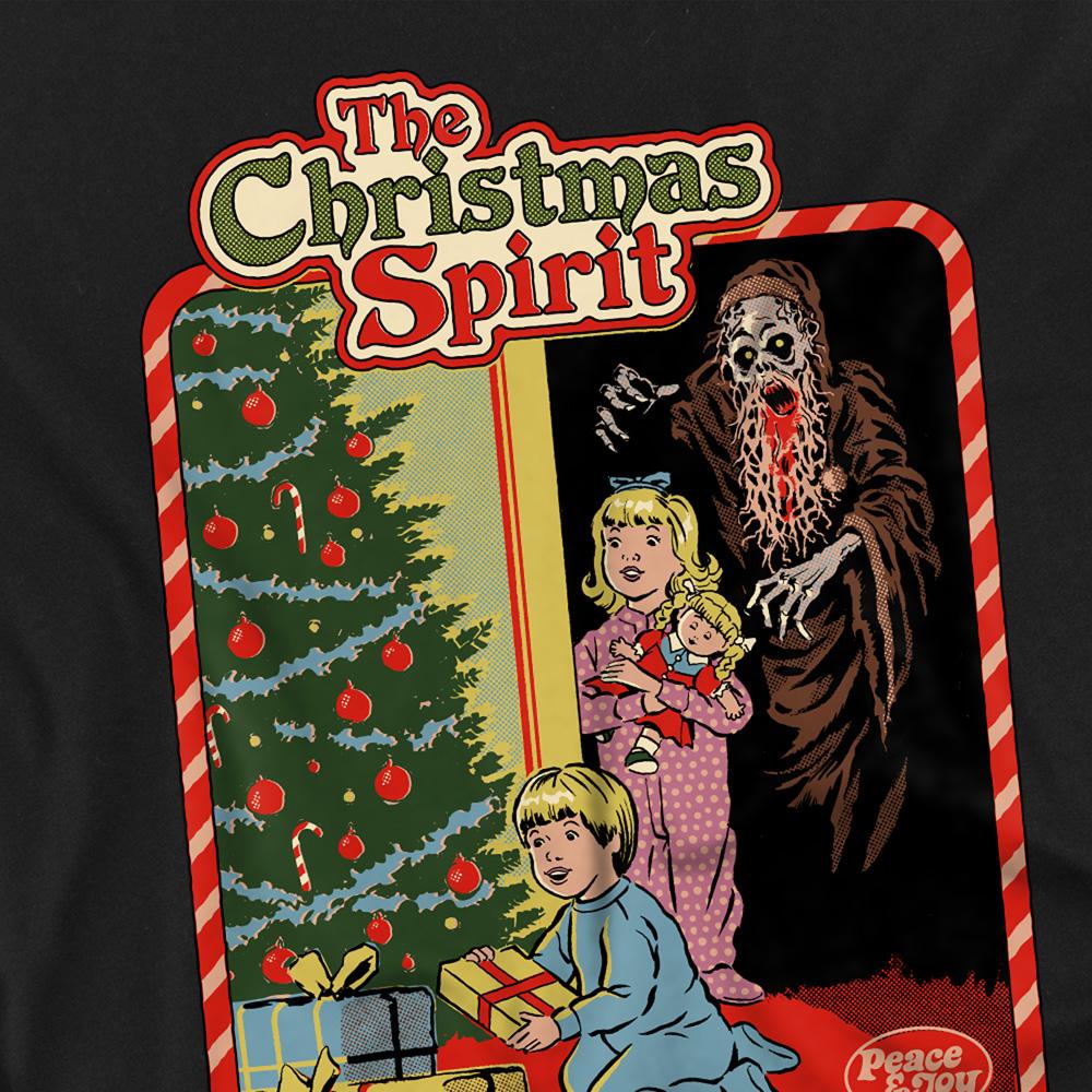 Black - Side - Steven Rhodes Unisex Adult Christmas Spirit Long-Sleeved T-Shirt