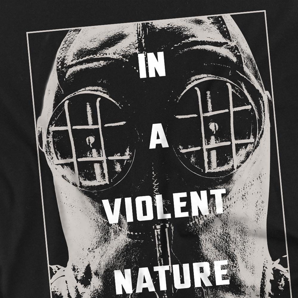 Black - Side - In A Violent Nature Unisex Adult Large Mask Long-Sleeved T-Shirt