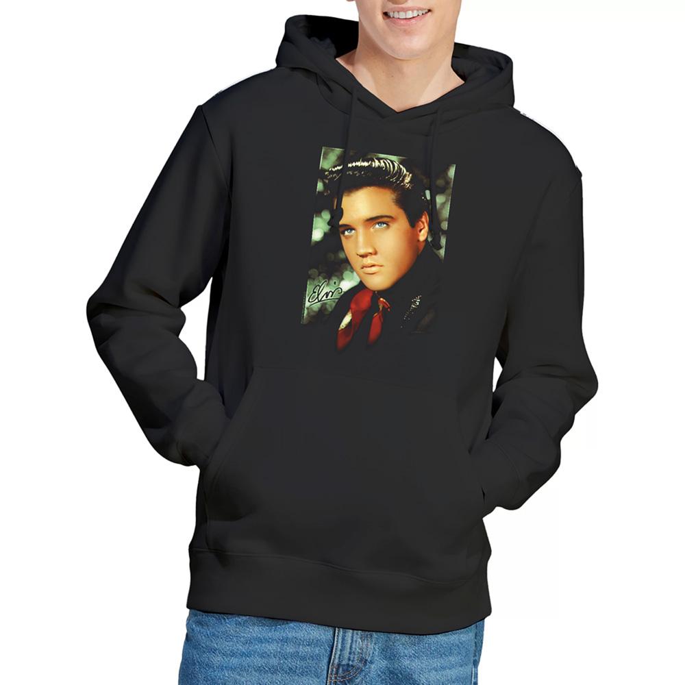 Black - Side - Elvis Presley Unisex Adult Red Scarf Hoodie