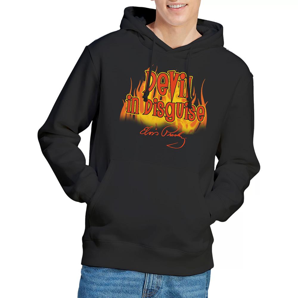 Black - Side - Elvis Presley Unisex Adult Devil In Disguise Hoodie
