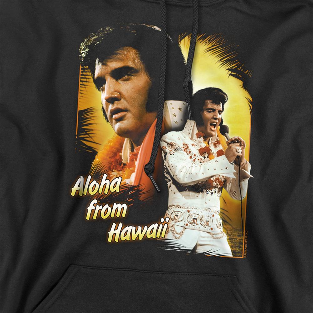 Black - Side - Elvis Presley Unisex Adult Aloha Hoodie
