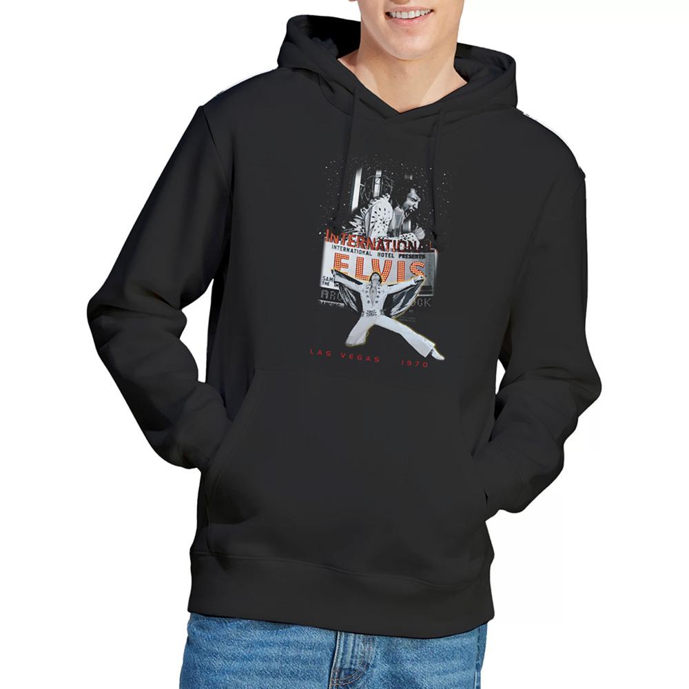 Black - Back - Elvis Presley Unisex Adult Las Vegas Hoodie