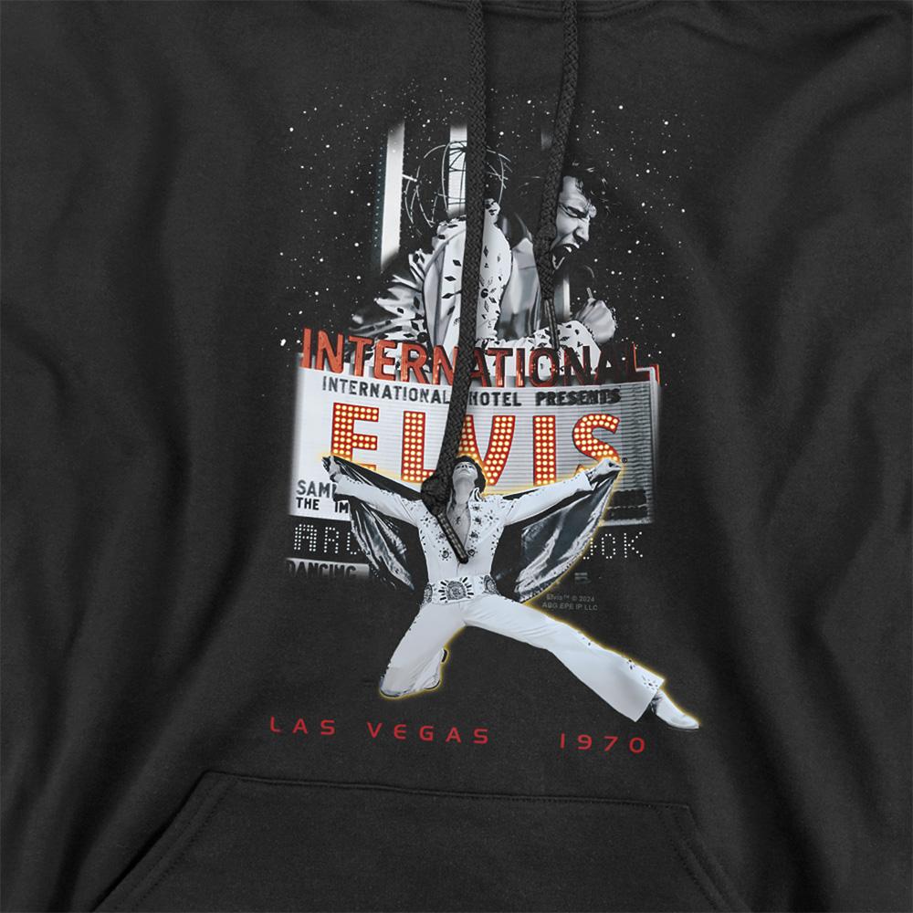 Black - Side - Elvis Presley Unisex Adult Las Vegas Hoodie