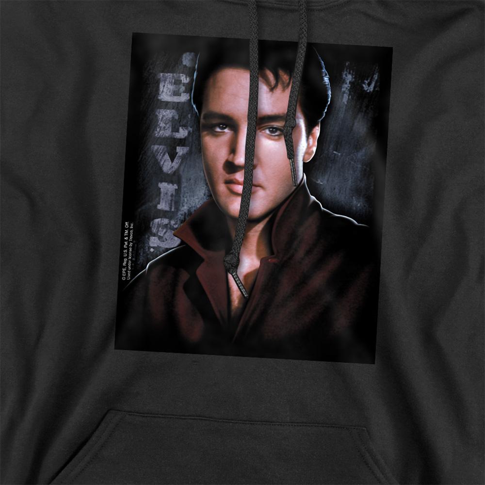 Black - Side - Elvis Presley Unisex Adult Tough Hoodie