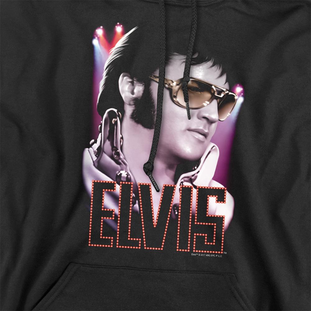 Black - Side - Elvis Presley Unisex Adult 70S Star Hoodie