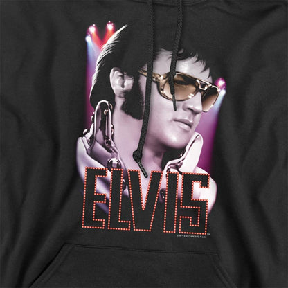 Black - Side - Elvis Presley Unisex Adult 70S Star Hoodie