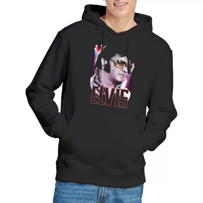 Black - Lifestyle - Elvis Presley Unisex Adult 70S Star Hoodie