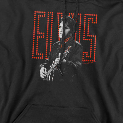 Black - Side - Elvis Presley Unisex Adult Red Guitarman Hoodie