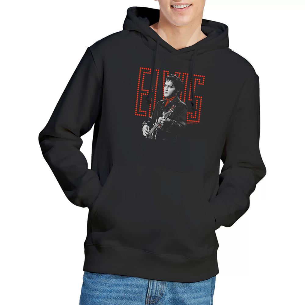 Black - Lifestyle - Elvis Presley Unisex Adult Red Guitarman Hoodie