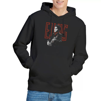 Black - Lifestyle - Elvis Presley Unisex Adult Red Guitarman Hoodie