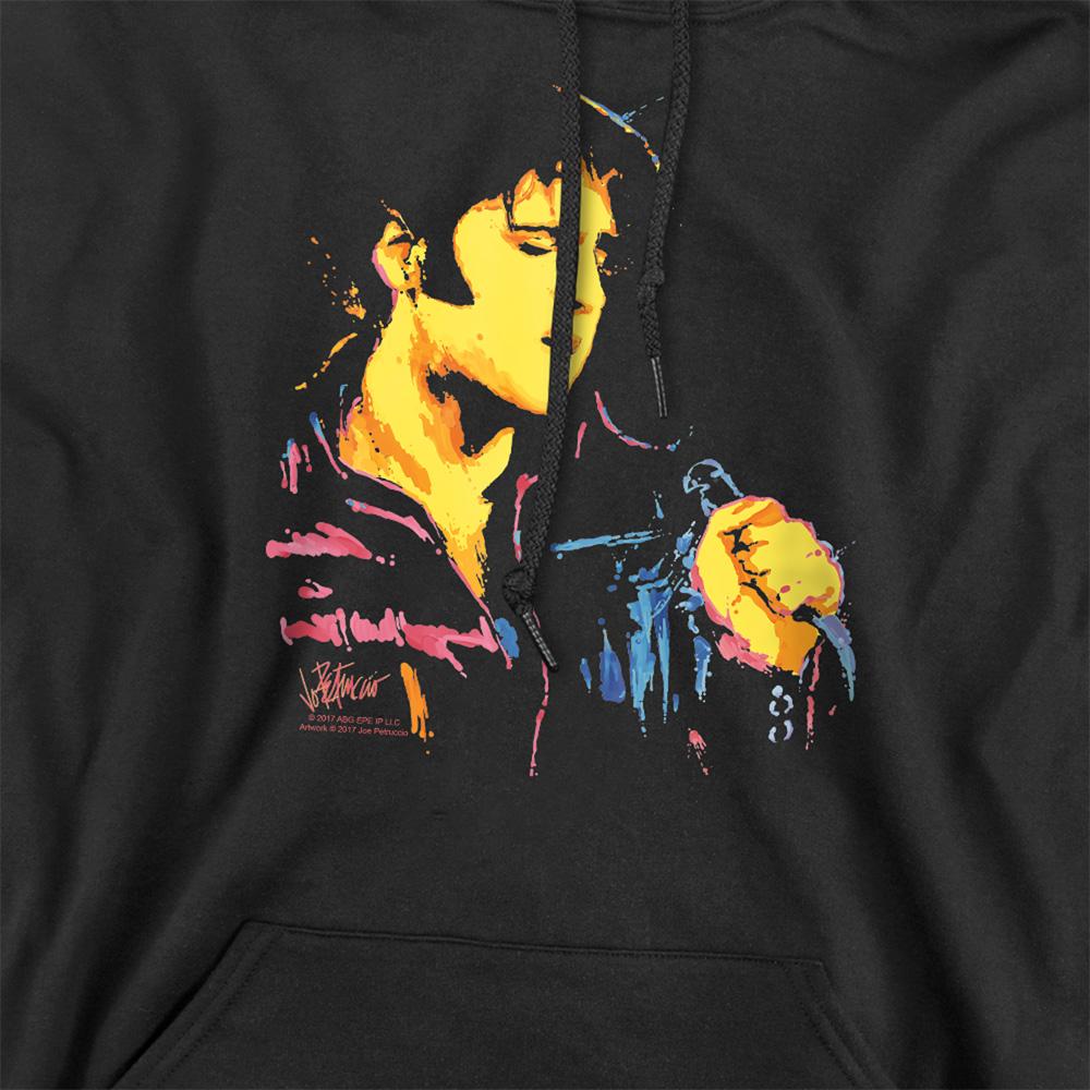 Black - Side - Elvis Presley Unisex Adult Neon Elvis Hoodie