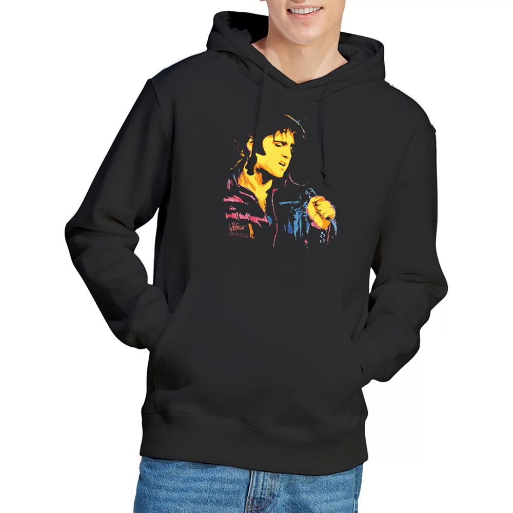 Black - Lifestyle - Elvis Presley Unisex Adult Neon Elvis Hoodie
