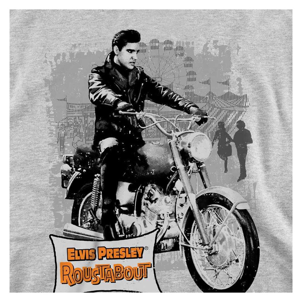 Athletic Heather - Side - Elvis Presley Childrens-Kids Roustabout Poster Pull Over Hoodie