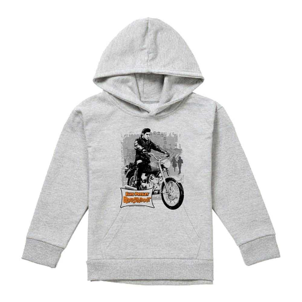 Athletic Heather - Front - Elvis Presley Childrens-Kids Roustabout Poster Pull Over Hoodie
