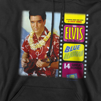 Black - Side - Elvis Presley Unisex Adult Blue Hawaii Album Hoodie