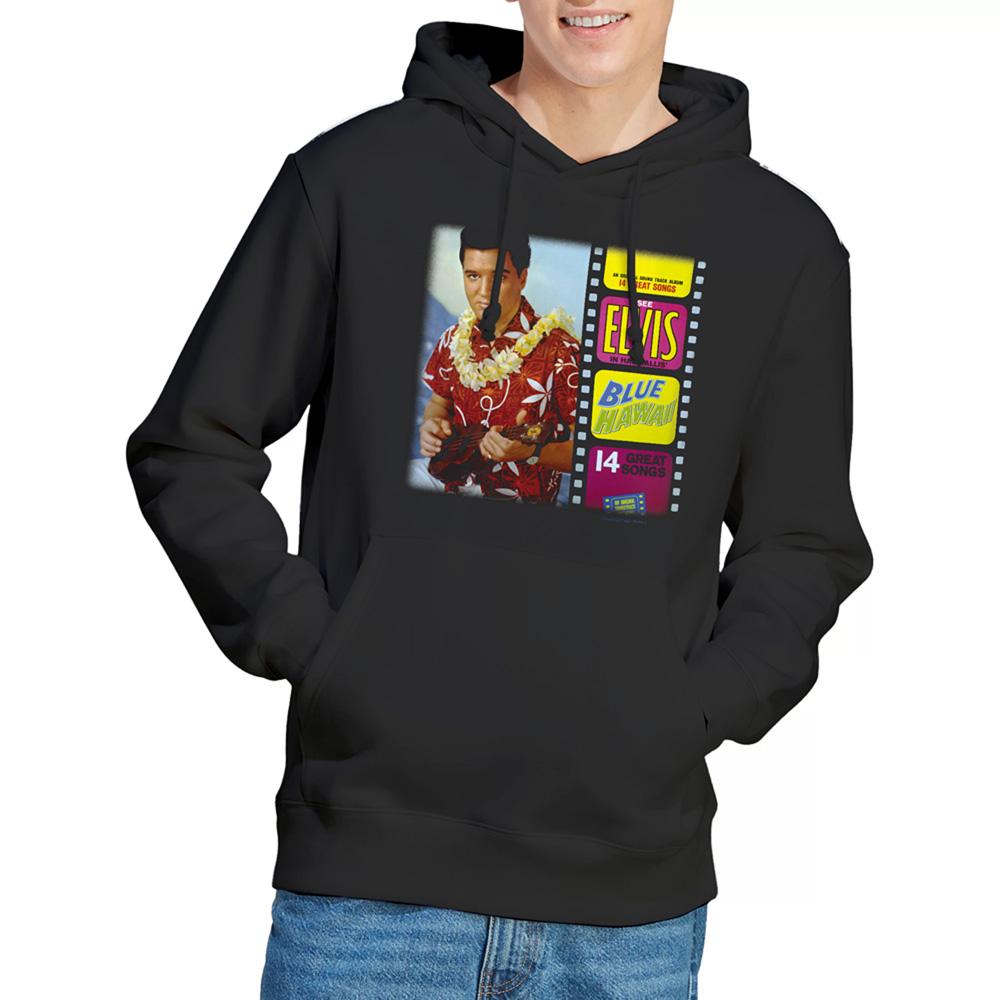 Black - Lifestyle - Elvis Presley Unisex Adult Blue Hawaii Album Hoodie