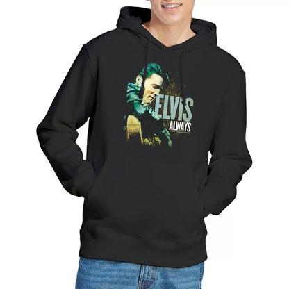 Black - Back - Elvis Presley Unisex Adult Always The Original Hoodie