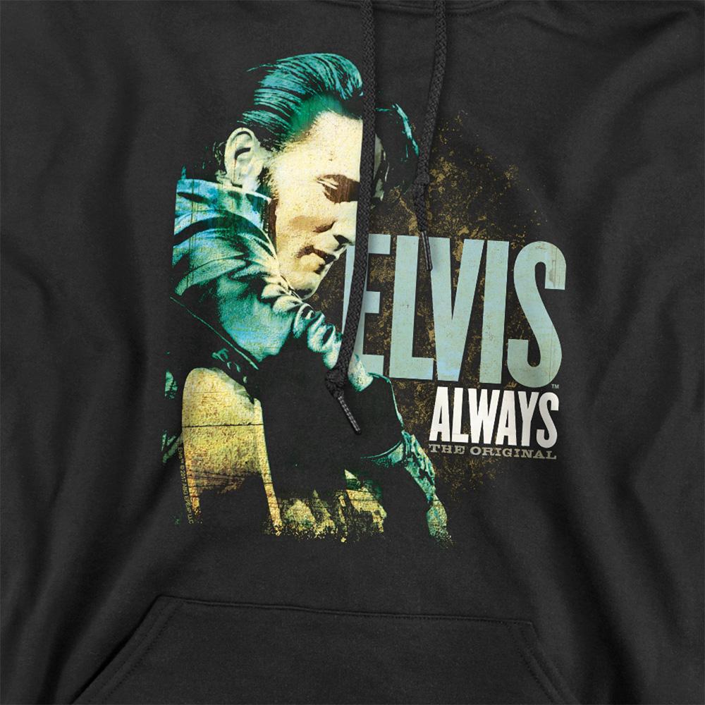 Black - Side - Elvis Presley Unisex Adult Always The Original Hoodie