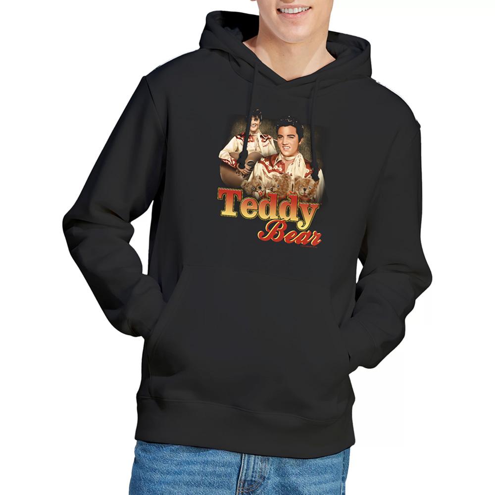 Black - Back - Elvis Presley Unisex Adult Teddy Bear Hoodie