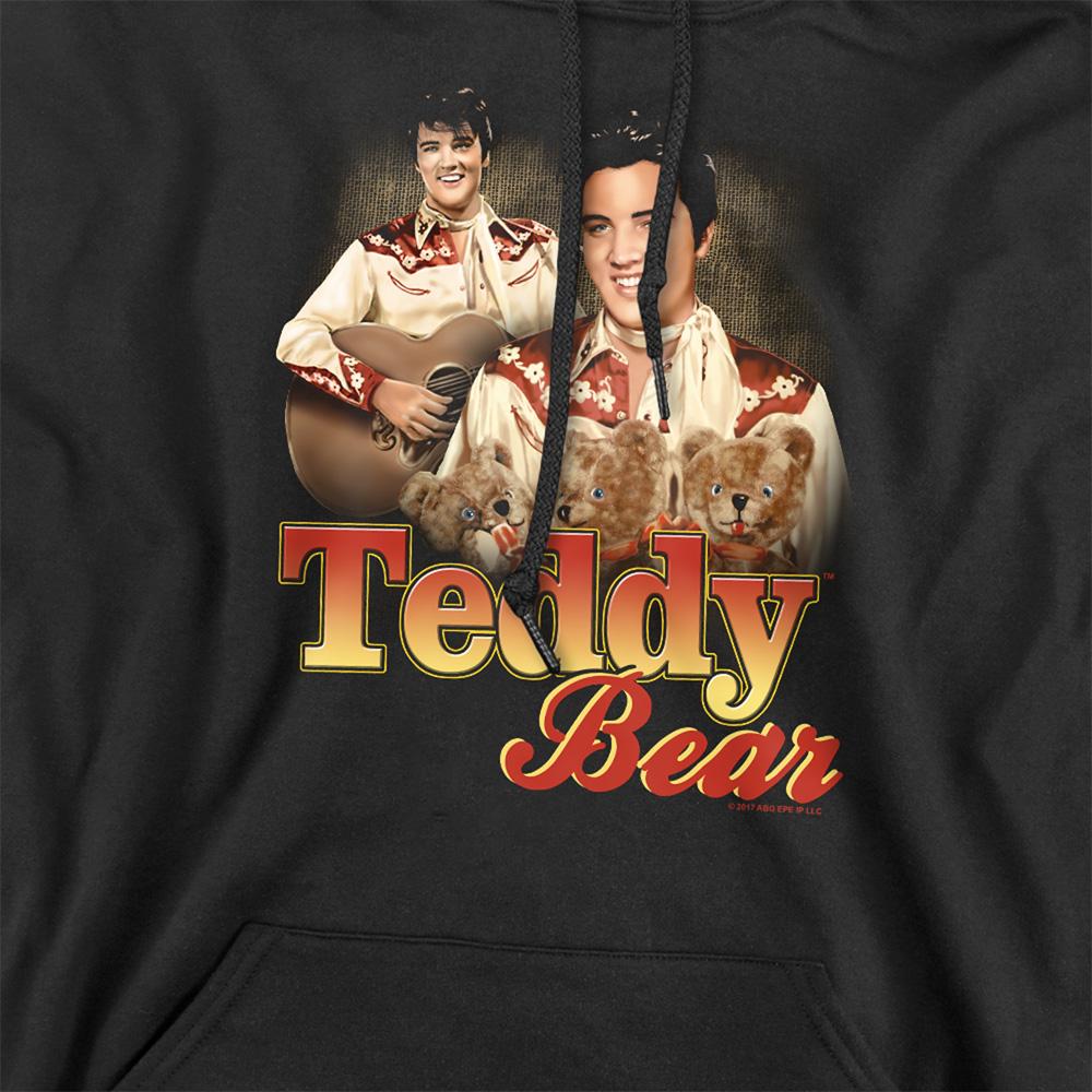 Black - Side - Elvis Presley Unisex Adult Teddy Bear Hoodie