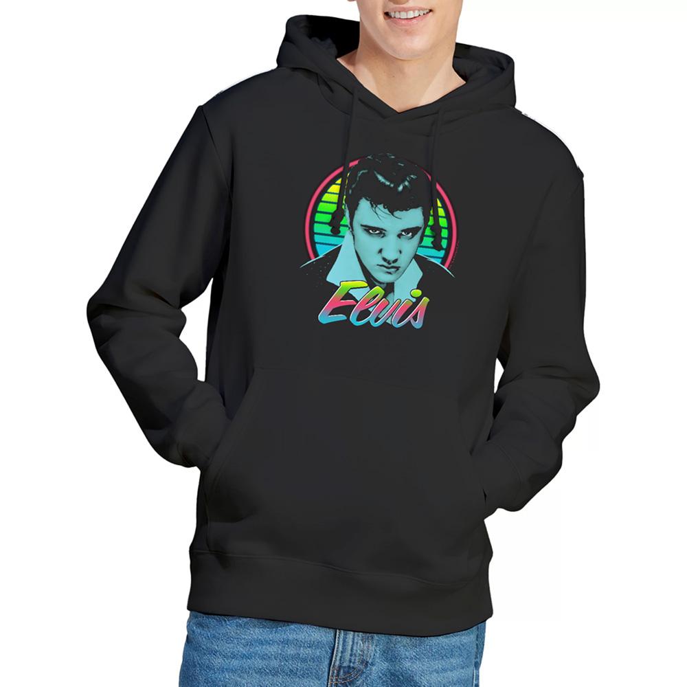 Black - Back - Elvis Presley Unisex Adult Neon King Hoodie