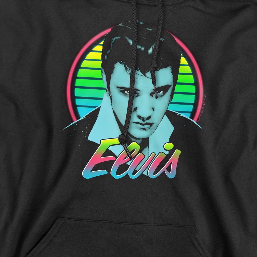 Black - Side - Elvis Presley Unisex Adult Neon King Hoodie